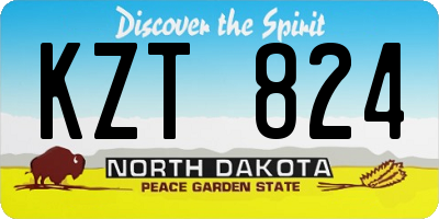 ND license plate KZT824