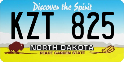 ND license plate KZT825