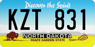 ND license plate KZT831