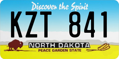 ND license plate KZT841