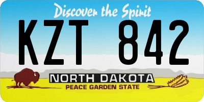 ND license plate KZT842