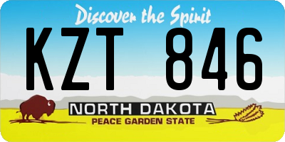 ND license plate KZT846