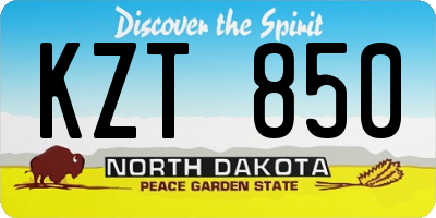 ND license plate KZT850