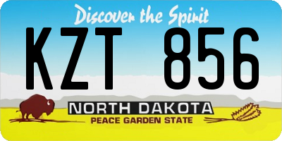 ND license plate KZT856