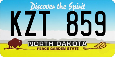 ND license plate KZT859