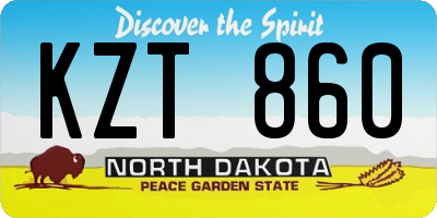 ND license plate KZT860