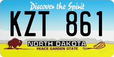 ND license plate KZT861