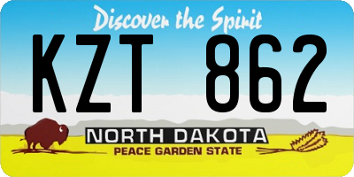 ND license plate KZT862