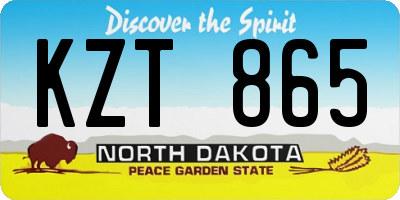 ND license plate KZT865