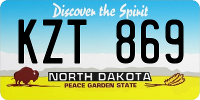 ND license plate KZT869