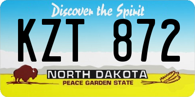 ND license plate KZT872