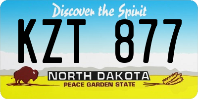 ND license plate KZT877