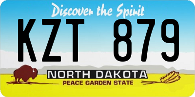 ND license plate KZT879