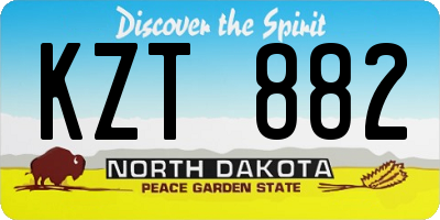 ND license plate KZT882