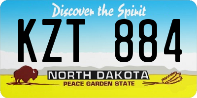 ND license plate KZT884