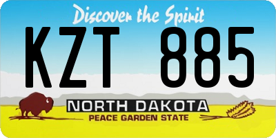 ND license plate KZT885