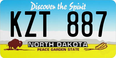 ND license plate KZT887