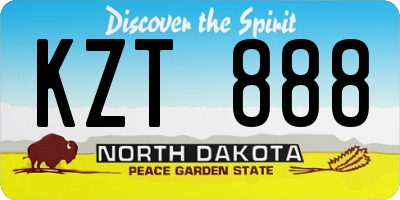 ND license plate KZT888