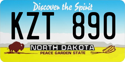 ND license plate KZT890