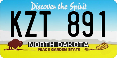 ND license plate KZT891