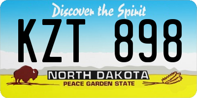 ND license plate KZT898