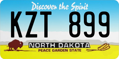 ND license plate KZT899