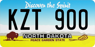 ND license plate KZT900