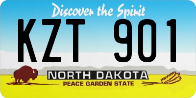 ND license plate KZT901