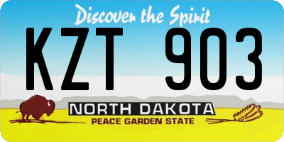 ND license plate KZT903