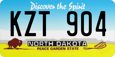 ND license plate KZT904