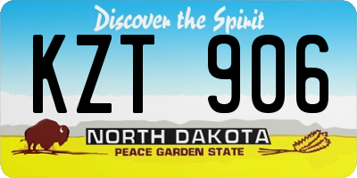 ND license plate KZT906