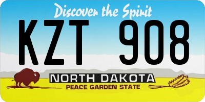 ND license plate KZT908