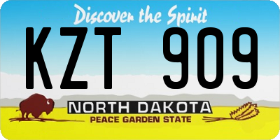 ND license plate KZT909