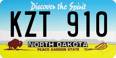 ND license plate KZT910