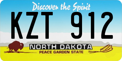 ND license plate KZT912