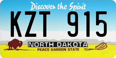 ND license plate KZT915