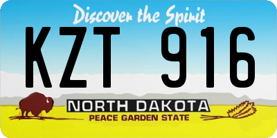 ND license plate KZT916