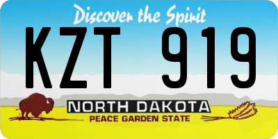 ND license plate KZT919