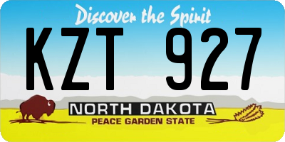 ND license plate KZT927