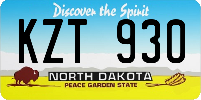 ND license plate KZT930