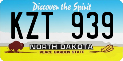 ND license plate KZT939