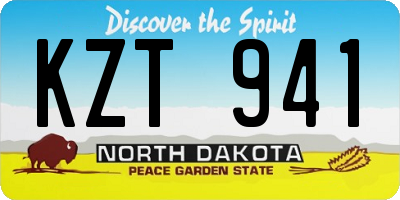 ND license plate KZT941