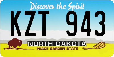 ND license plate KZT943