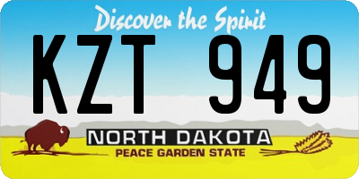 ND license plate KZT949