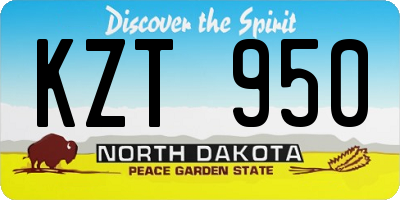 ND license plate KZT950