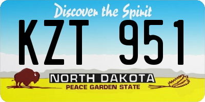 ND license plate KZT951