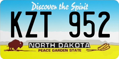 ND license plate KZT952