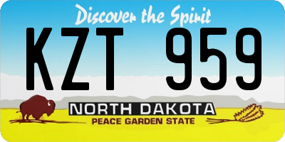 ND license plate KZT959