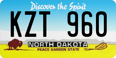 ND license plate KZT960