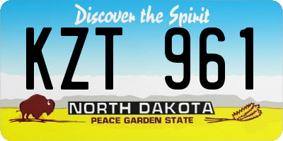 ND license plate KZT961